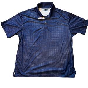 PGA Tour Air Flux Blue Diamond Design Men's Golf Polo.  Size XXL